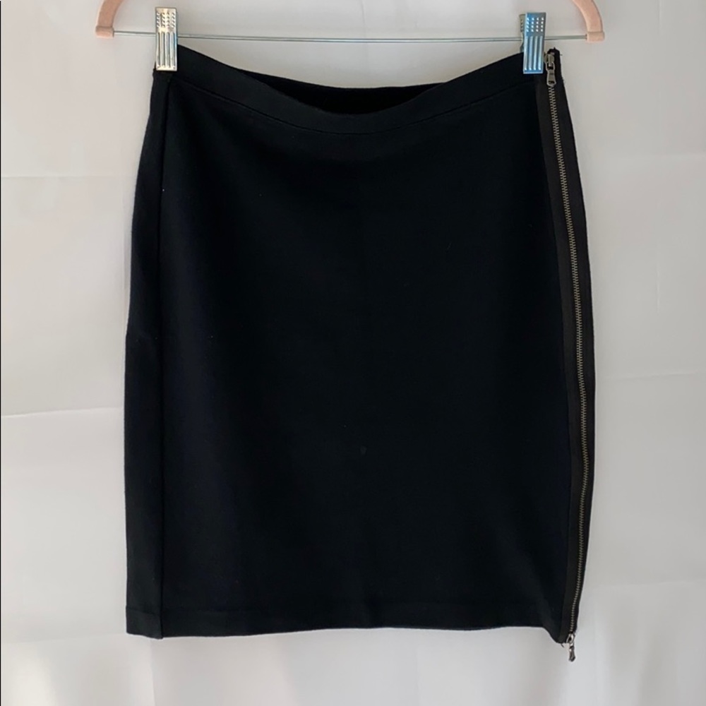 Gap Black Mid Thigh Zipper Skirt 6